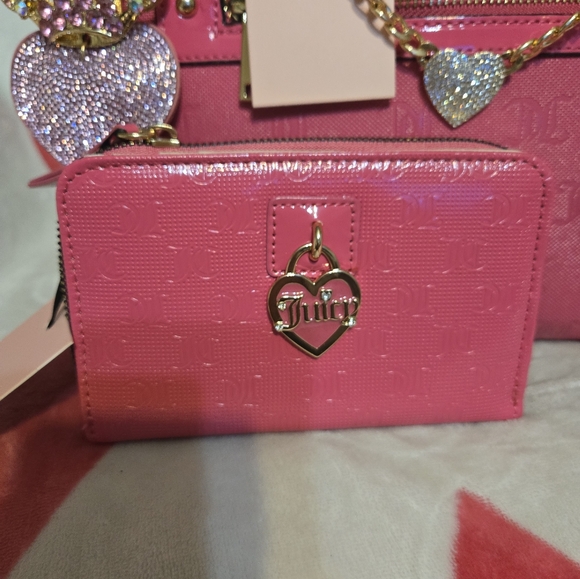 JUICY COUTURE Nailed It Tote and Heart Charm Wallet-Pink Flash - Picture 6 of 10
